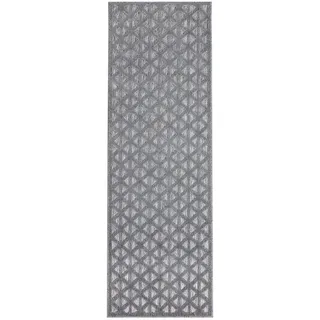 Carpet City Outdoorteppich Santorini 446, 3D-Effekt, Geo-Muster« rechteckig 5 mm Höhe Wetterfest , UV-beständig für Terrasse, Balkon, Küche, Flur, grau