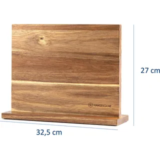 Hanseküche Messerblock magnetisch aus Akazienholz - Doppelseitiger Messerhalter ohne Messer