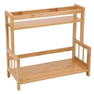 Bamboo-Küchenregal 2-Türme - Küchenregal für die Arbeitsplatte - Hängendes Küchenregal - Stabiles und Raumsparendes Design
