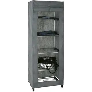 Haku-Möbel Stoffschrank 60 x 173 x 50 cm Grau/Schwarz