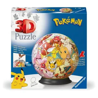 Ravensburger 3D Puzzle 11595 - Puzzle-Ball Pokémon Kanto Region - Puzzleball aus dreidimensionalen Puzzleteilen - für große und kleine Pokémon Fans ab