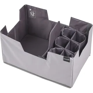 Faltbox KEEEPER "neo, faltbarer Einkaufsorganizer für Klappboxen", grau (graphite), B:47cm H:26,5cm T:31,5cm, Polyethylenterephthalat (PET), Aufbewahrungsboxen, Faltbox, aus recycelten PET-Flaschen