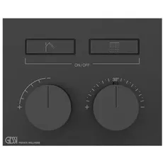 Gessi HI-FI, Fertigmontageset Unterputz-Thermostat mit Tasten-Bedienung, 2 separate Ausgänge, 63004, Farbe: Schwarz XL