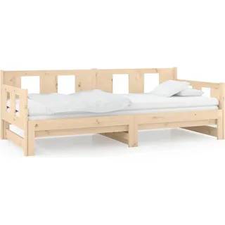 vidaXL Tagesbett Ausziehbar Massivholz Kiefer 2x(90x190) cm - Braun