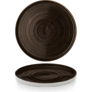 Churchill Super Vit Stonecast Patina Flache Teller mit Steilrand, 26 cm, 6 Stück, Eisen Schwarz, rund