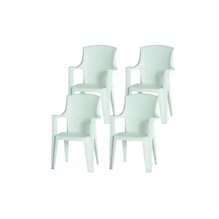 PROGARDEN Gartensessel Eden 62 x 60 x 89 cm weiß 4 St.
