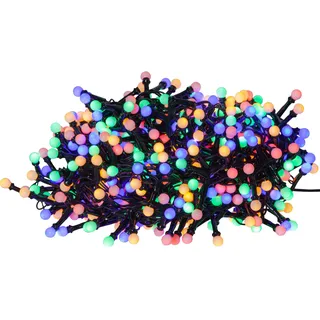 EGLO Lichterkette außen Berry Mini, Weihnachtsbeleuchtung Garten, LED Kette, Kunststoff in schwarz, Kunststoff in weiss IP44, bunt, 1400 cm