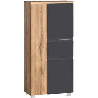 Held Midischrank 65 x 130 x 35 cm Grau/Eiche