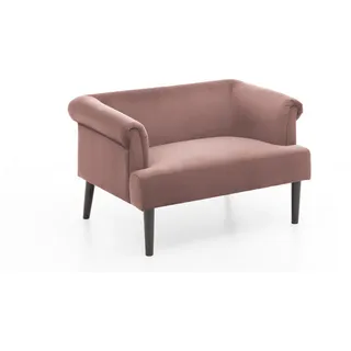 Atlantic Home Collection Sessel Charlie Samtvelours 1,5-Sitzer 100 x 100 x 100 cm Rosa