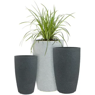Pflanzwerk® Pflanzkübel Kunststoff Pipe Grau 55cm Blumentopf *Frostbeständige Blumenkübel* *100% ÖKOLOGISCH* *2 Jahre GARANTIE* *Premium Pflanzenkübel Qualität*