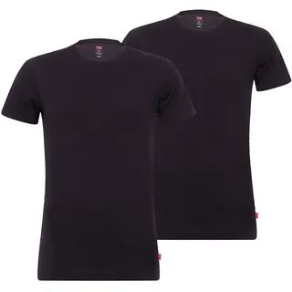 Levi's Herren T-Shirts, Vorteilspack - Rundhals, Kurzarm, einfarbig Schwarz L