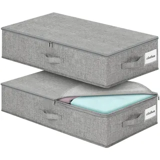 cozary Unterbett Aufbewahrungsbox 76 x 38 x 17 cm 2-tlg. grau