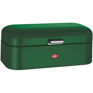 Wesco Grandy Brotkasten in der Farbe darkgreen, pulverbeschichtetes Stahlblech, Lüftungslöcher und stabiler Handgriff, Special Edition Weihnachten, 420 x 220x 170 mm
