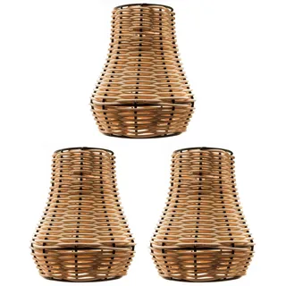 Kleiner Lampenschirm, Rattan, 3 Stück