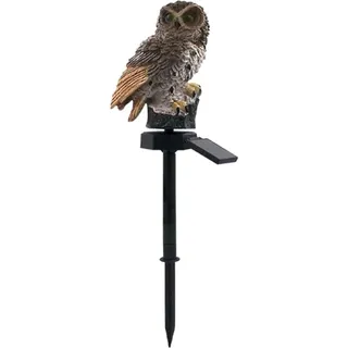 Outdoor -Lampe LED Solar wasserdichte Eulen Figur Gartendekoration für Gartenstätte Braun - Braun