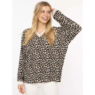 Zwillingsherz Blusenshirt »"Leo"« V-Neck, Animal Print, sportive Bündchen
