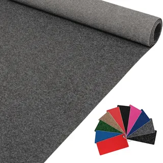 ANRO Teppich Läufer Messeteppich Meterware Grau 600x140 cm | Zuschneidbar als Meterware · Strapazierfähig · Zuschneiden · Eventteppich