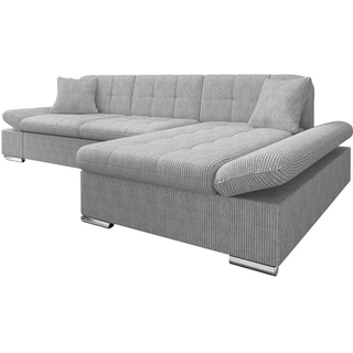 Mirjan24 Ecksofa Malwi Cord, Seite: Rechts , Hellgrau , Textil , rechts montierbar, L-Form , 278x161 cm , Wohnzimmer, Sofas & Couches, Wohnlandschaften, Ecksofas