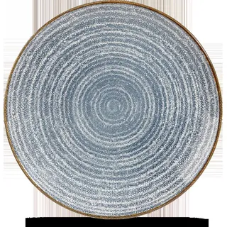 Churchill Super Vitrified Studio Prints Homespun Teller Flach Coup 26cm, 12 Stück, Schieferblau, Rund