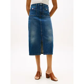 Tommy Hilfiger Jeansrock "DNM NATE MIDI STRAIGHT SKIRT HW" mit hohem Bund, nate