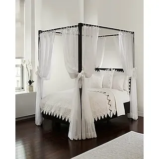 ROYALE LINENS Vorhang Betthimmel Bettvorhang Set, Polyester, weiß, W 12" x L 13.5" (1 Panels)