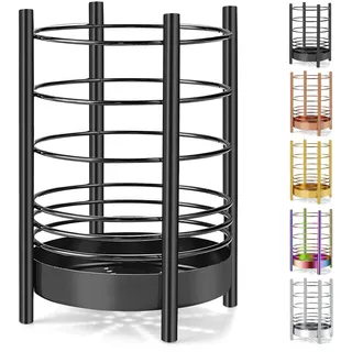 HOMQUEN Schwarzer Küchenutensilienhalter für Küchentheke, Edelstahl-Utensilienkrüge, Schwarze Titanbeschichtung Utensilien-Aufbewahrungs-Caddy-Organizer, Kochutensilien-Halter (Schwarz/7,4''x5,2'')