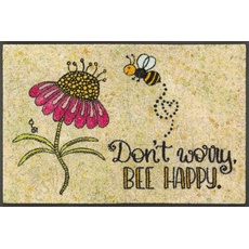 Bild Fußmatte Bee Happy rechteckig, Mehrfarbig