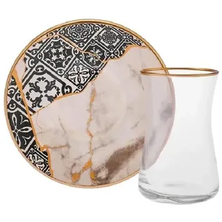 Karaca Aris 12-teiliges Teeservice für 6 Personen - Exquisites Porzellanservice für stilvollen Teegenuss