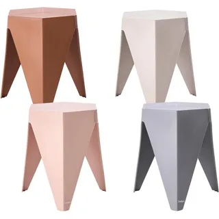 Beliani Gartenhocker Set 4-teilig Kunststoff 36 x 45 x 32 cm Mehrfarbig