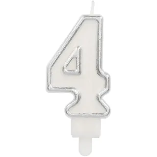 Folat 24164 Kuchen Kerze Simply Chique Silver Ziffer/Zahl 4-9 cm Geburtstagskerzen für Geburtstag, Geburtstagsdeko, für Kinder Partys, Hochzeiten, Firmenfeiern, Jubiläen
