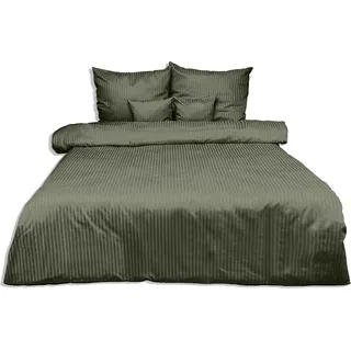 Bettwäsche, Damast, 100% Baumwolle, hohe Qualität 200x220 Grün - Grün