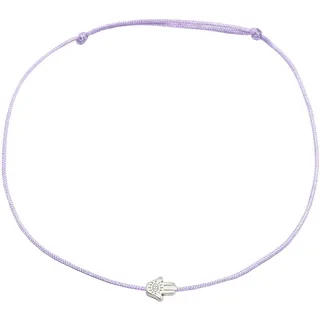 Selfmade Jewelry Fußkettchen Damen Silber Fatimas Hand Größenverstellbares Fußband Hamsa Handmade Inkl. Geschenk-Verpackung (Lila)