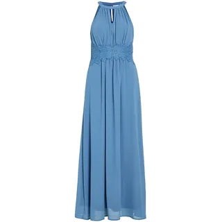 Vila Damen Vimilina Halterneck Maxi Dress-Noos Kleid, Coronet Blue/Detail:Elastic,34