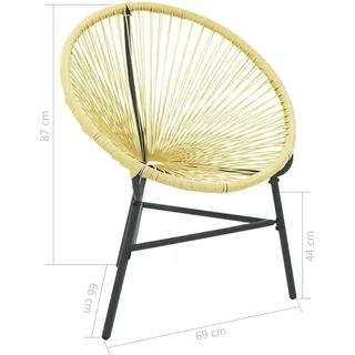 vidaXL Acapulco-Gartenstuhl 66 x 69 x 87 cm beige