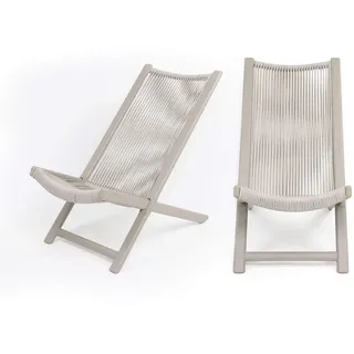 Mobili Rebecca Rebecca Liegestuhl 48 x 79 x 90 cm grau 2 St.