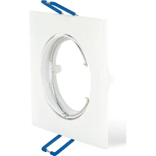 10x Ultra Flach Einbaurahmen Eckig Weiß Einbaustrahler 80x80mm Deckeneinbaustrahler Einbauleuchte inkl. 10x 5W GU10 LED Leuchtmittel Neutralweiß Deckenstrahler