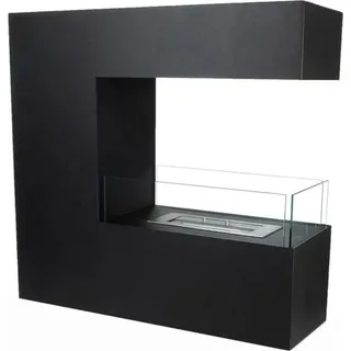 Topeka Freistehender Bioethanolkamin, Schwarzes Design, 2,4 kW, Trennt zwei Räume, hochwertig, modern und elegantes Erscheinungsbild
