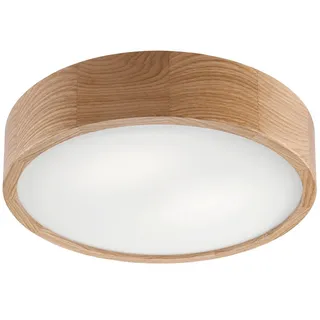 Deckenleuchte , Alteiche , Holz, Glas , Kerneiche , massiv , Holz , oval , 8 cm , Fsc, Made in Europe, Europäischer Sicherheitsstandard , Lampen & Leuchten, Leuchtenserien