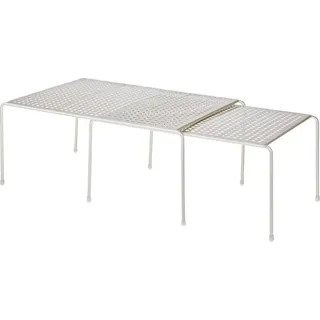 Küchenregal Teleskop silber ausziehbar Geschirrregal Metall stapelbar mDesign