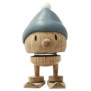 Hoptimist Skiing Bumble Weihnachtsdeko aus Holz, Kleine Winterdeko, Ski Deko, Skiläufer-Figur für Weihnachten, Durchmesser 4,8 cm, Höhe 9,6 cm, Small, Eiche/Sky