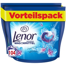 LENOR Waschmittel PODS Universal Aprilfrisch 104 Waschladungen, 3-mal länger anhaltende Frische & Tiefenreinheit auch bei Kaltwäsche