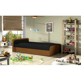 nabbi Einzelbett (Tagesbett) mit Stauraum Pinerolo 80 L - Schwarz - Schwarz
