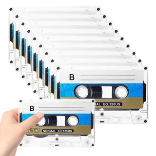 Audio Kassetten Leer, 10 Stück Rauscharm Audiokassetten, 90 Min Low Noise Musikkassette, Audio Cassette Empty Cassette Tapes, Musikkassetten Leer für Vorlesungen Seminare Alltägliche Aufnahmen (90MIN)