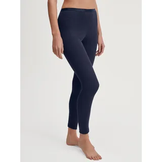 Leggings CALIDA "True Confidence", Damen, Gr. L (48/50), N-Gr, blau (evening blau), Feinripp, Obermaterial: 70% Schurwolle, 30% Seide, normal lang, Hosen Leggings, wärmend, elastisch, Feinripp-Qualität, atmungsaktiv, weich