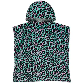 Harry Bear Poncho Handtuch Badeponcho Mädchen, Leoparden Handtuch Badeponcho Kinder, Baumwolle Kapuzenhandtuch Kinder, Einheitsgröße, Grün