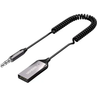 UGREEN Bluetooth Adapter auf 3.5mm Jack (Empfänger), Bluetooth Audio Adapter, schwarz Grau