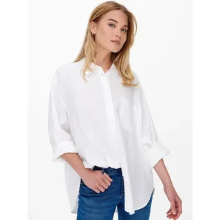 Only Longbluse »ONLTOKYO L/S LINEN BLEND Shirt mit Leinen, weiß