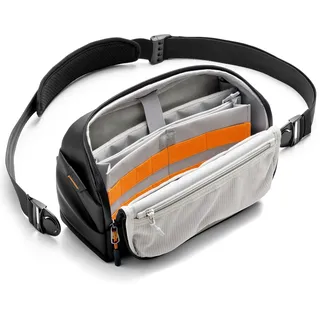 Inateck Sling Bag X-Modo, 4L Umhängetasche Herren Crossbody Bag Messenger Bag für Kurztrips, Schwarz