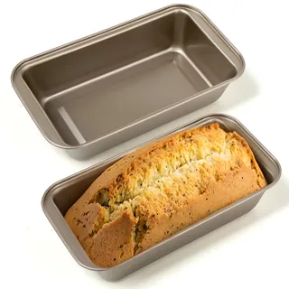 KITDAHOM 2er Pack Rechteckig Brotbackform - Edelstahl Brotbackform mit Antihaftbeschichtet - Geeignet zum Backen von Brot, Kuchen und Toast, Geeignet für Backofen und Heißluftfritteuse