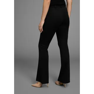 LAURA SCOTT Schlaghose LAURA SCOTT, Damen, Gr. 38, N-Gr, schwarz, Milano Rib, Obermaterial: 76% Polyester, 20% Viskose, 4% Elasthan, unifarben, figurbetont lang, Hosen, aus bequemer, elastischer Ware